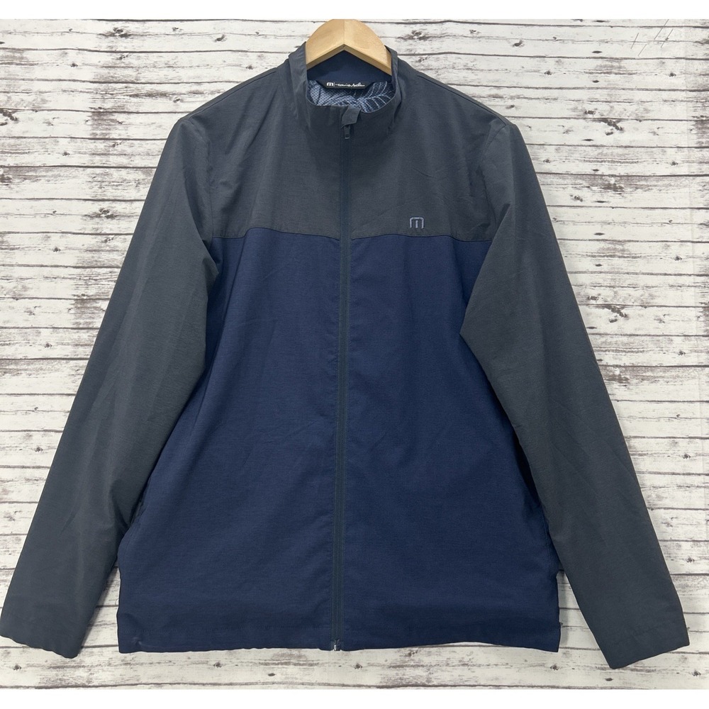 Travis Mathew Future Primitive Golf Jacket Men's Medium Blue Floral Lined Active